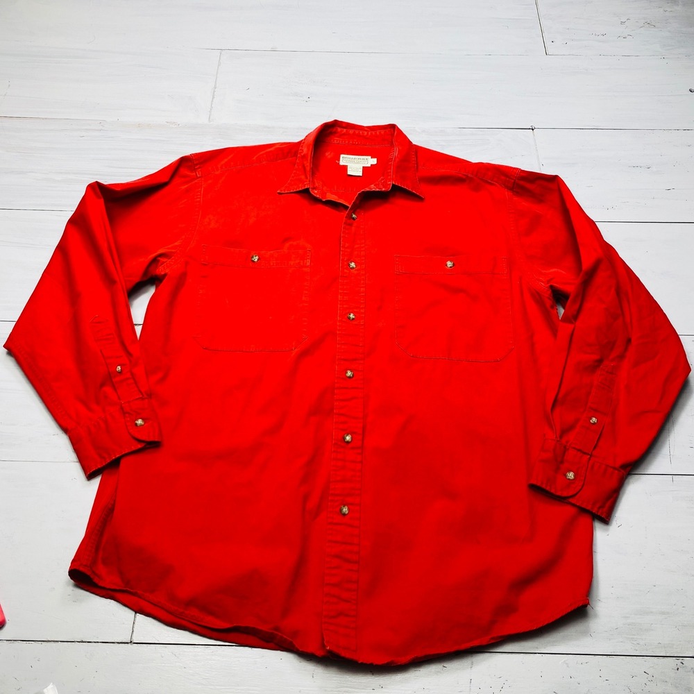 Banana Republic Safari & Travel Shirt Mens L Red Cotton Button Down Vintage